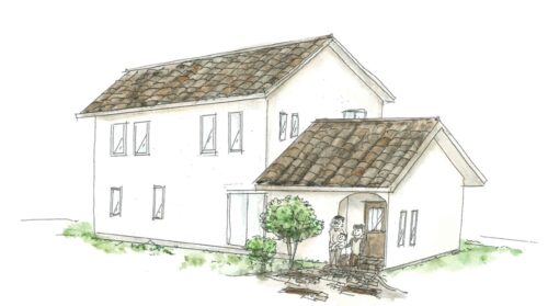 やさしい色合いのカプチーノの家